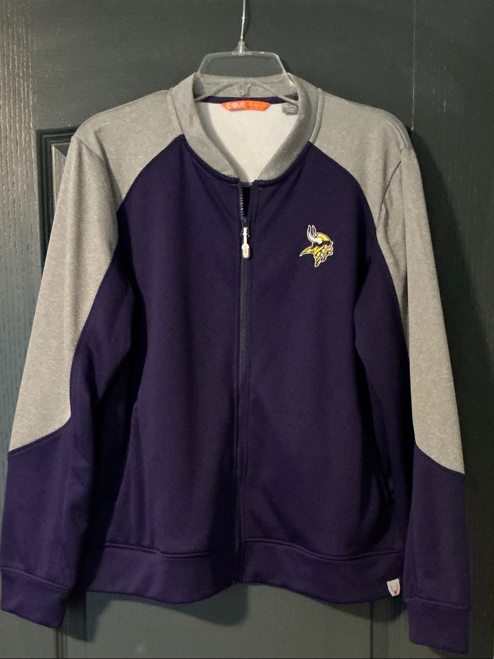 Men's Purple and Gray Bomber Jacket with Team Logo